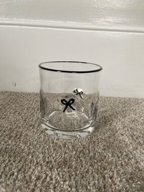 Black Bow Tie Icon Juice Glass - NWOT